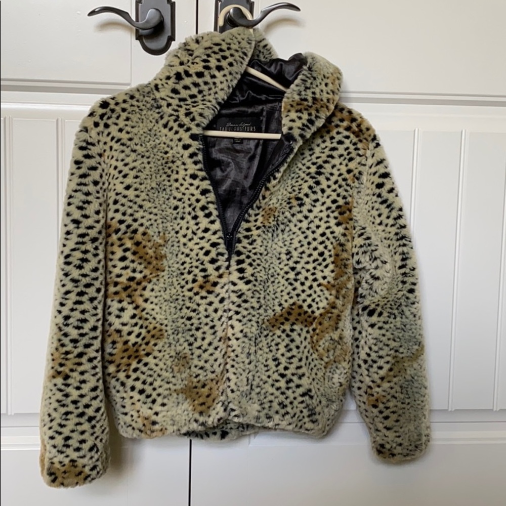 Faux fur cheetah print jacket